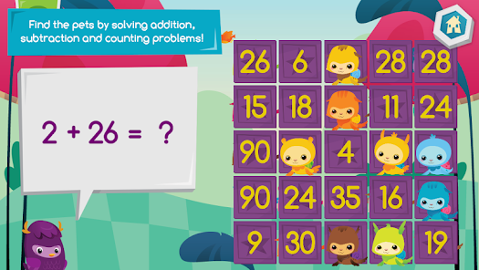 Moose Math oyunu karakterleri ve arayüzü